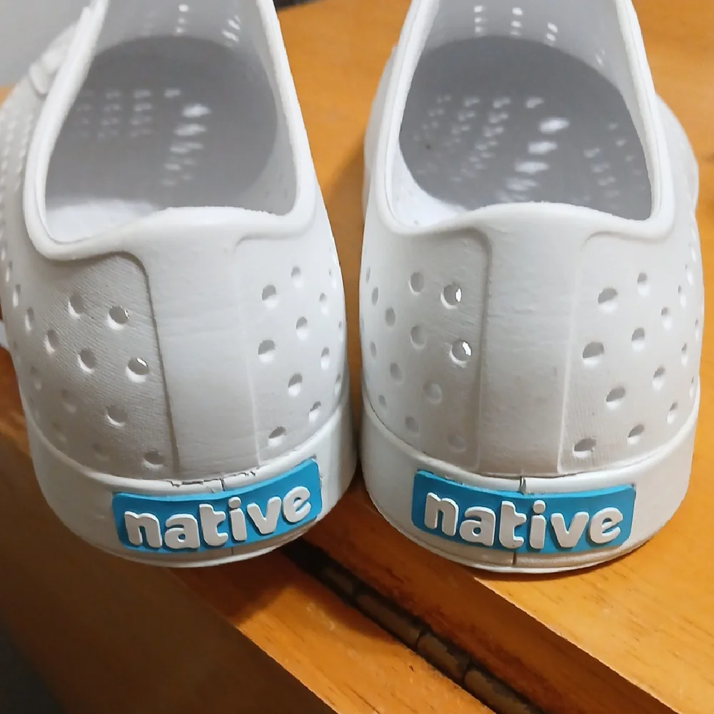 Native Women's White Perforated Slip-On Sneakers - Picture 4 of 5